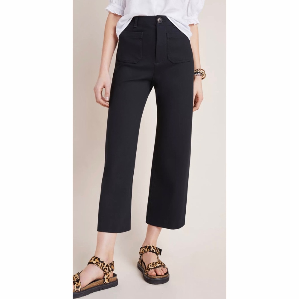 Anthropologie Courtney Cropped Wide Leg Pants - Picture 8 of 8